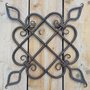 Square wrought iron ornament with curl - OS47