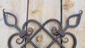 Square wrought iron ornament with curl - OS47