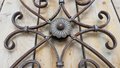 Large double sided wrought iron ornament with flower - OS50