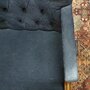 Antieke Chesterfield Gainsborough bureaustoel zwart stof