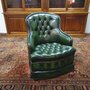 Engelse Chesterfield clubfauteuil donkergroen