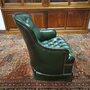 Engelse Chesterfield clubfauteuil donkergroen