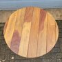 Ronde bistrotafel met hardhouten blad