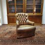 Engelse Chesterfield clubfauteuil bruin