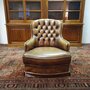 Engelse Chesterfield clubfauteuil bruin