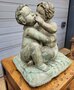 Antiek brons standbeeld 2 Engeltjes op kussen