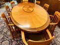 Ovale Art Deco vergadertafel met 8 stoelen