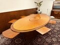 Ovale Art Deco vergadertafel met 8 stoelen