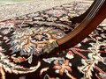 Antieke Engelse achthoekige salontafel met lederen blad