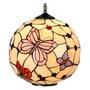 Ronde Tiffany hanglamp met vlinders