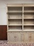 Landelijke eiken boekenkast bibliotheekkast met ladder