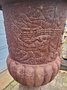 Large antique cast iron flower pot with relief
