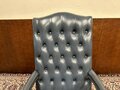English Chesterfield office chair blue