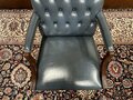 English Chesterfield office chair blue