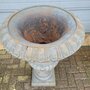 Large antique cast iron flower pot