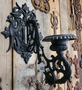 Large cast iron wall sconce black