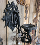 Large cast iron wall sconce black