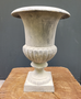 Cast iron garden vase gray