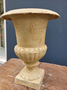 Cast iron garden vase sand color