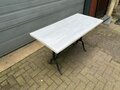 Rectangular bistro table with hardwood top
