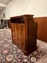 Antique English Chesterfield mahogany bar with bar stools