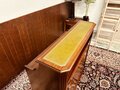 Antique English Chesterfield mahogany bar with bar stools