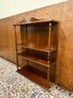 Antique English Chesterfield mahogany bar with bar stools