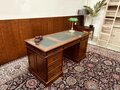 Klassiek Engels Chesterfield Bureau met groen leer