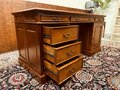 Klassiek Engels Chesterfield Bureau met groen leer