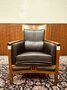 Classic Art Deco Armchair Black High