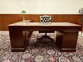 Classic English Chesterfield Corner Desk Set with Desk Chair