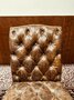 Set Klassieke Engelse Chesterfield Eettafelstoelen